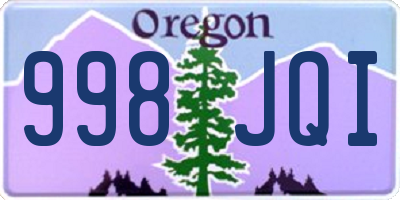 OR license plate 998JQI