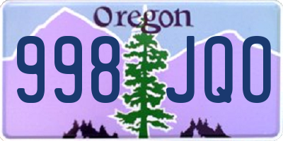 OR license plate 998JQO