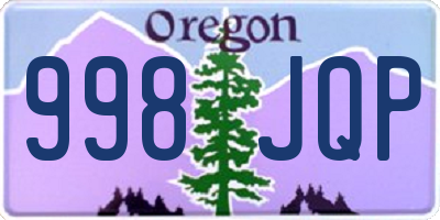 OR license plate 998JQP