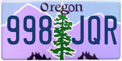 OR license plate 998JQR