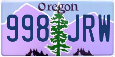 OR license plate 998JRW