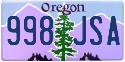 OR license plate 998JSA