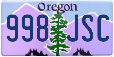 OR license plate 998JSC