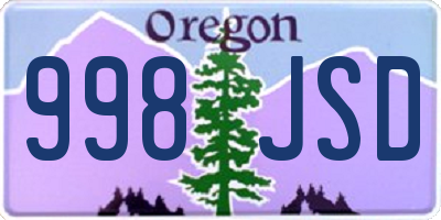 OR license plate 998JSD