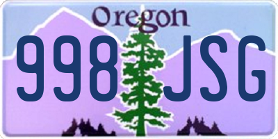 OR license plate 998JSG