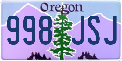 OR license plate 998JSJ