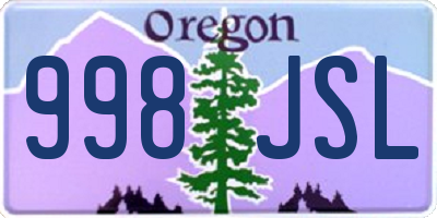 OR license plate 998JSL