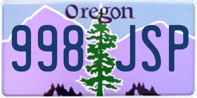 OR license plate 998JSP