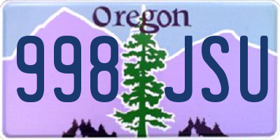 OR license plate 998JSU