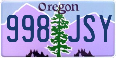 OR license plate 998JSY