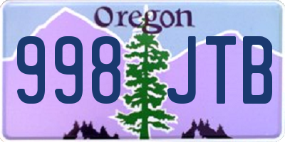 OR license plate 998JTB