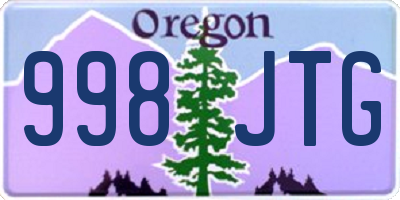 OR license plate 998JTG