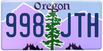 OR license plate 998JTH