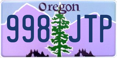 OR license plate 998JTP