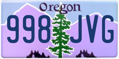 OR license plate 998JVG