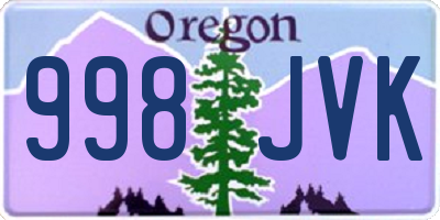 OR license plate 998JVK