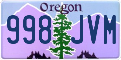 OR license plate 998JVM