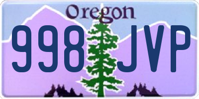 OR license plate 998JVP