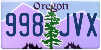 OR license plate 998JVX