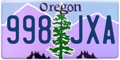 OR license plate 998JXA