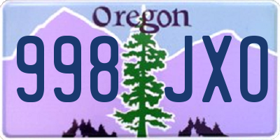 OR license plate 998JXO