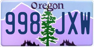 OR license plate 998JXW