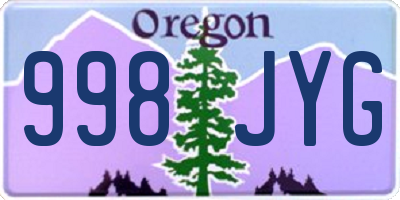 OR license plate 998JYG