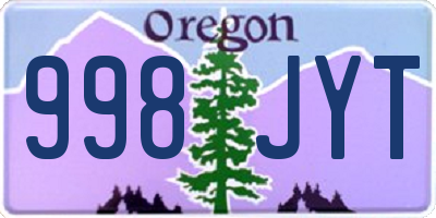 OR license plate 998JYT