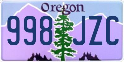 OR license plate 998JZC