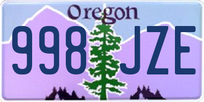 OR license plate 998JZE