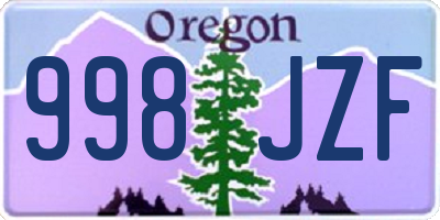 OR license plate 998JZF
