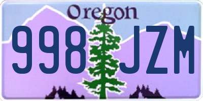 OR license plate 998JZM