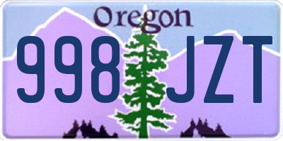 OR license plate 998JZT