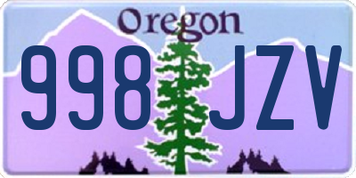 OR license plate 998JZV