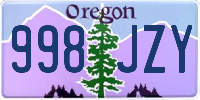 OR license plate 998JZY