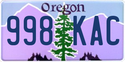 OR license plate 998KAC