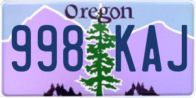 OR license plate 998KAJ