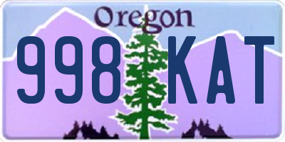 OR license plate 998KAT