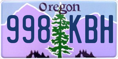 OR license plate 998KBH