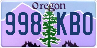 OR license plate 998KBO