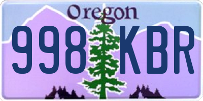 OR license plate 998KBR