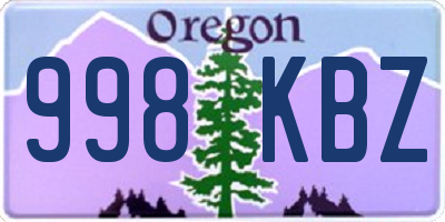 OR license plate 998KBZ