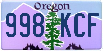 OR license plate 998KCF