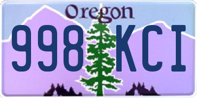 OR license plate 998KCI
