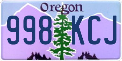 OR license plate 998KCJ