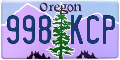 OR license plate 998KCP