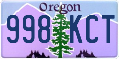 OR license plate 998KCT
