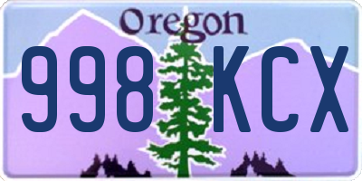OR license plate 998KCX