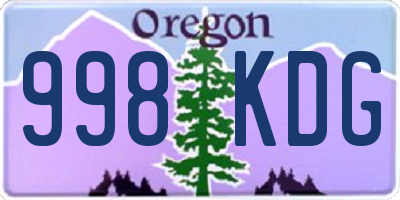 OR license plate 998KDG