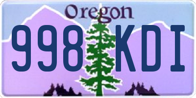 OR license plate 998KDI